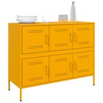 vidaXL Buffet jaune moutarde 100 5x39x79 cm acier laminé à froid