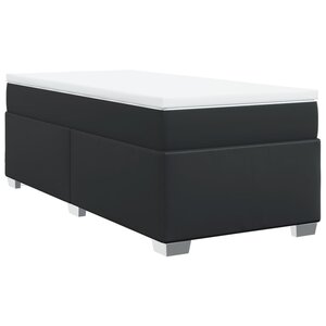 vidaXL Sommier à lattes de lit avec matelas Noir 90x190 cm Similicuir