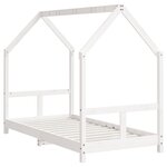 vidaXL Cadre de lit pour enfant blanc 80x160 cm bois de pin massif