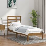vidaXL Cadre de lit sans matelas marron miel bois massif 100x200 cm