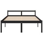 vidaXL Lit pour personne âgée noir 150x200 cm bois de pin massif