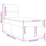 vidaXL Sommier à lattes de lit avec matelas Noir 90x190 cm Velours