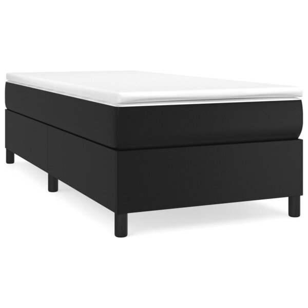 vidaXL Sommier à lattes de lit avec matelas Noir 80x200cm Similicuir