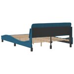 vidaXL Cadre de lit avec tête de lit bleu 140x190 cm velours