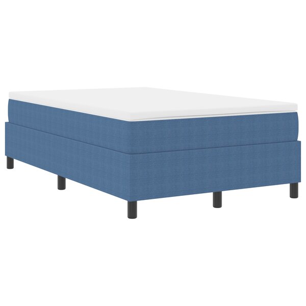 Lit à ressort vidaXL Bleu 120x200 cm en tissu velours côtelé