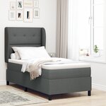 VidaXL Cadre de Lit avec Matelas Gris Foncé 80x200 cm Tissu