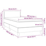 vidaXL Sommier à lattes de lit avec matelas et LED Gris foncé 90x200cm