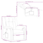 vidaXL Fauteuil inclinable de massage Crème Similicuir