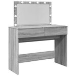 vidaXL Coiffeuse avec LED sonoma gris 100x40x120 cm