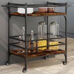 vidaXL Chariot de cuisine chêne fumé 82x40x78 5 cm bois d'ingénierie