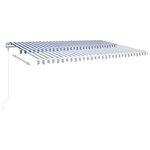 vidaXL Auvent manuel rétractable avec LED 5x3 5 m Bleu et blanc