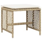 vidaXL Ensemble à manger de jardin et coussins 9 Pièces beige Poly rotin