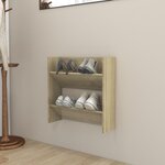 vidaXL Armoire à chaussures murale Chêne Sonoma 60x18x60 cm Aggloméré