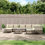 vidaXL Salon de jardin 10 Pièces avec coussins anthracite résine tressée