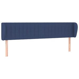 vidaXL Tête de lit avec oreilles Bleu 183x23x78/88 cm Tissu