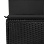 vidaXL Canapé de jardin avec coussins 4 places noir résine tressée