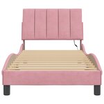 vidaXL Cadre de lit avec lumières LED rose 90x200 cm velours