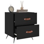 vidaXL Tables de chevet 2 Pièces noir 40x35x47 5 cm bois d’ingénierie