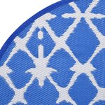 vidaXL Tapis d'extérieur bleu et blanc Ø120 cm PP