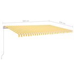 vidaXL Auvent manuel rétractable avec LED 5x3 5 m Jaune et blanc