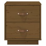  vidaXL Tables de chevet 2 Pièces Marron miel 40x34x45 cm Bois pin massif