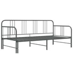 vidaXL Cadre de canapé-lit extensible sans matelas gris métal 90x200cm