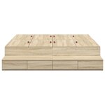 vidaXL Lit rangement en chêne Sonoma 135x190 cm