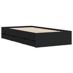 vidaXL Cadre de lit avec tiroirs sans matelas noir 100x200 cm