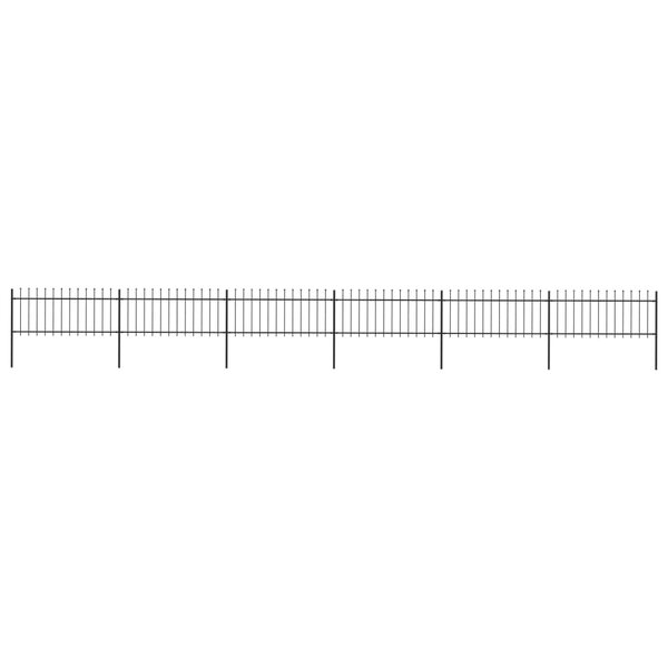 vidaXL Clôture de jardin avec dessus en lance Acier 10 2x0 8 m Noir