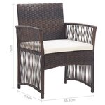 vidaXL Fauteuils de jardin et coussins lot de 2 Marron Résine tressée