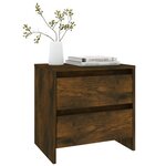vidaXL Tables de chevet 2Pièces chêne fumé 45x34 5x44 5cm bois ingénierie