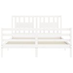 vidaXL Cadre de lit sans matelas blanc 160x200 cm bois massif