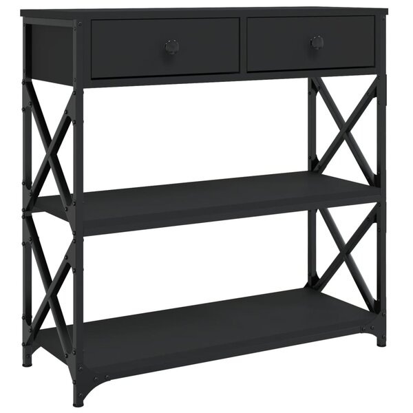 vidaXL Table console noir 75x28x75 cm bois d'ingénierie