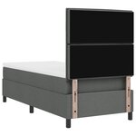 vidaXL Lit à Ressorts avec Matelas & LED Gris Foncé 90x200 cm Tissu