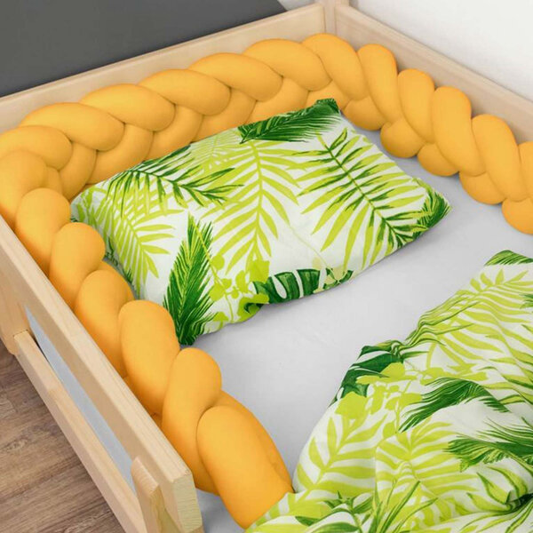 Tour de lit tressé enfant et adulte - Jaune moutarde - 20 x 450 cm
