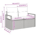 Ensemble de Canapés de Jardin 4 pièces avec Coussins Gris Poly Rotin vidaXL