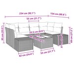 vidaXL Ensemble de sofa de jardin de 7 pièces avec coussins gris en poly rotin