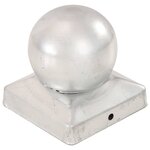 vidaXL Bouchons de poteau 6 Pièces Globe final Métal galvanisé 91x91 mm