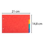 Intercalaires Pour Fiches Bristol Carte Lustrée 225g/m2 4 Positions - A5 148x210mm - Couleurs Assorties - X 10 - Exacompta