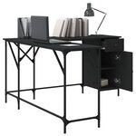 Bureau table poste de travail meuble d'ordinateur informatique étude 141 x 141 x 75 cm bois d'ingénierie noir 02_0023919