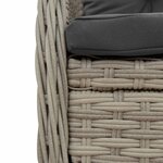 vidaXL Ensemble à manger de jardin et coussins 5 Pièces gris clair rotin