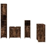 vidaXL Ensemble de meubles de salle de bain 4 Pièces Chêne fumé Bois