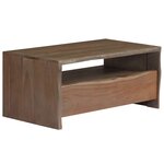 vidaXL Table basse Acacia massif Bord assorti 90x50x40 cm Gris