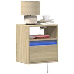 vidaXL Meubles TV muraux lumières LED 2 Pièces chêne sonoma 41x31x45 cm