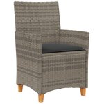 vidaXL Ensemble de 5 Chaises de Jardin avec Coussins Gris Rotin Synthétique