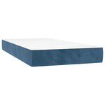 vidaXL Sommier à lattes de lit et matelas et LED Bleu foncé 90x200 cm