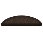 vidaXL Tapis autoadhésifs de marches 10Pièces Marron 56x17x3cm Aiguilleté