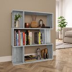 vidaXL Bibliothèque/Cloison Sonoma gris 80x24x96 cm Bois d'ingénierie
