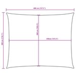 vidaXL Voile de parasol Tissu Oxford rectangulaire 3x4 m Anthracite