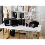 Corbeille À Courrier Combo Midi Office - Noir Brillant - X 6 - Exacompta